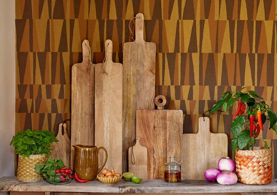 Mica Decorations Duko Serveerplank - Ø28 cm - 100% FSC Mangohout - Bruin