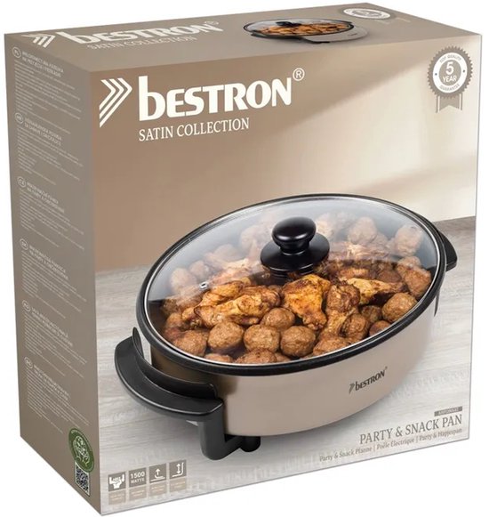 Bestron AHP1200SAT Multifunctionele hapjespan satin