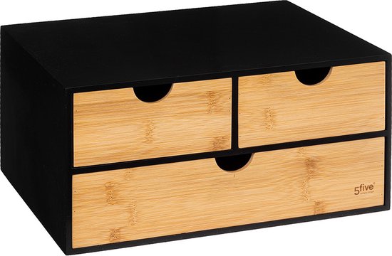 5Five kantoor organizer ladeblok - 3 lades - 25 x 31 x 24 cm - hout