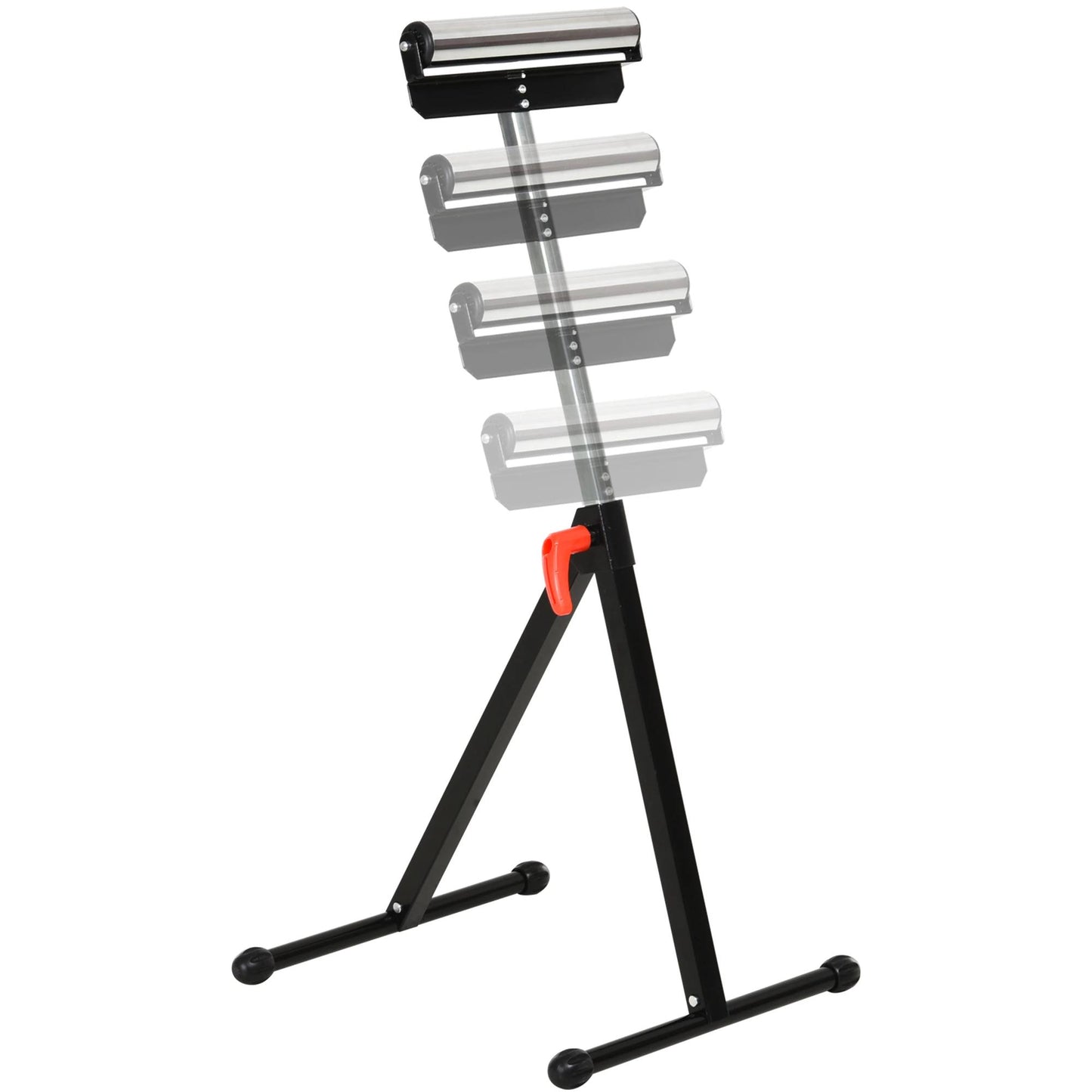 Homcom Rolbok Zaagbok met Verstelbare Rol - 44x50x68-110 cm - Zwart/Zilver