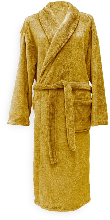 Zohome Badjas Cara - Kamerjas voor Dames en Heren - L - Ochtendjas - Geschikt voor de Sauna - Goud