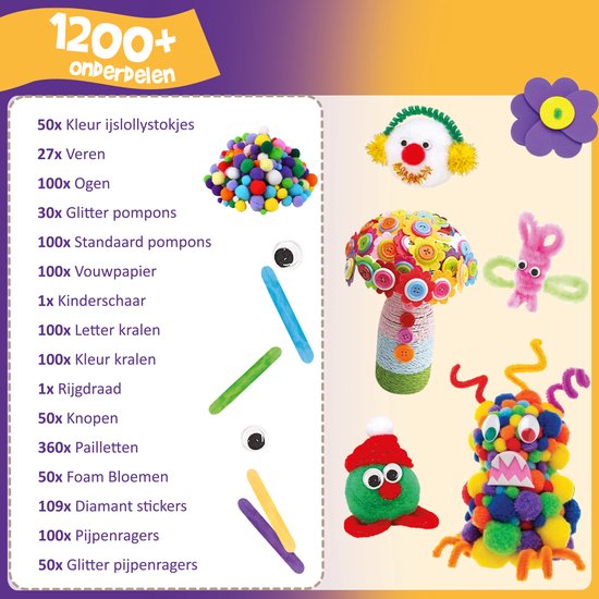 VAIVE Knutselset voor Knutselen Meisjes - Creatief Speelgoed voor Kinderen - Knutselset - Knutselkoffer - Knutselpakketten