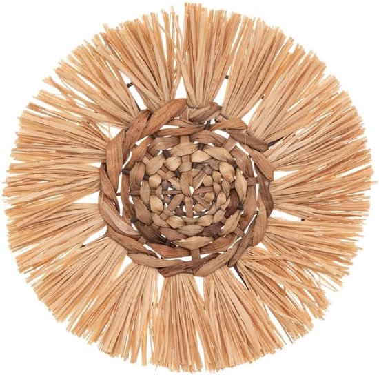 Atmosphera Wanddecoratie set - Raffia - Rond - 3 stuks