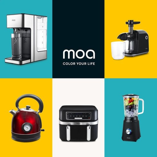 MOA Waterkoker Retro - 1.8L - RVS - BPA vrij - 2200W - Elektrische Waterkoker- Rood