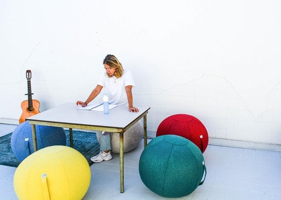 Bckz Zitbal Linnen 65 CM - Zitballen met Hoes - Balanskruk – Luxe Yoga Bal - Ergonomische Bureaustoel Bal - Zwart