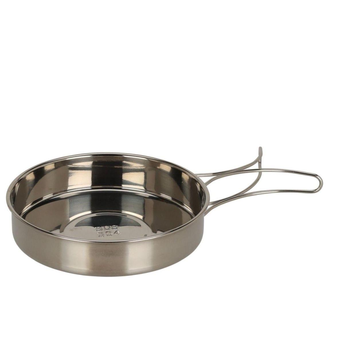 ML RVS Pannenset Zilver – 2-delig – Compacte Pannen met Inklapbaar Handvat