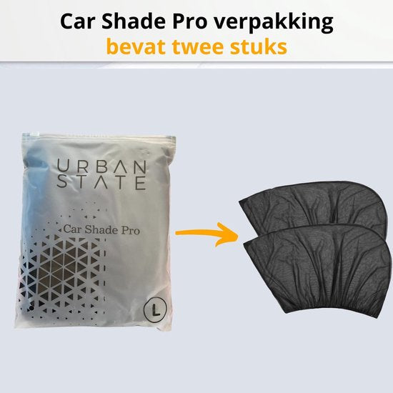 Urban State - Zonnescherm auto baby - Urban State Sunshade Pro - Maat L - Zonwering voor zijruit - UV bescherming kind - Universeel