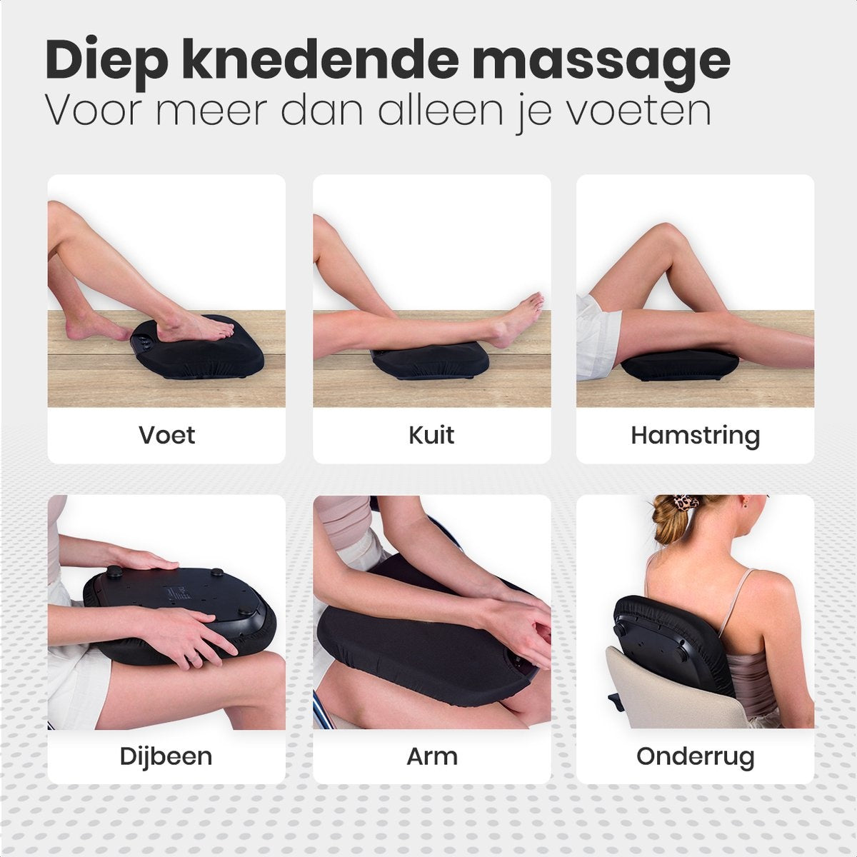 Auronic Voetmassage Apparaat – Warmtefunctie – 36,3 x 34,6 x 9 cm – Zwart