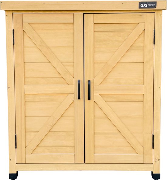 AXI Felix houten opbergkast – Tuinkast van FSC Hout - Magnetisch sluitsysteem - Verstelbare poten - 80x45x93cm - Bruin