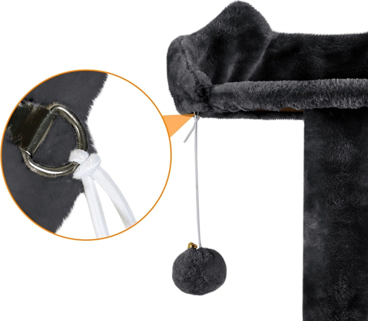 Yaheetech Krabpaal met 2 Grotten - 178 cm hoog - 54 x 54 cm - Zwart