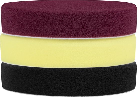 VONROC Polijstschijven/Polijst pads schuim voor polijstmachines – Starterset - 125mm, 3 stuks
