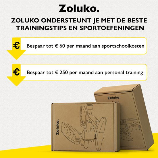 Zoluko Stepper met Display - Inclusief Weerstandsbanden, Antislipmat en E-Book - Stepper Fitness - Fitness Step - Mini Stepper - Step Fitness - Aerobic Step - Step - Stepper Fitnessapparaat - Hometrainer - Zwart