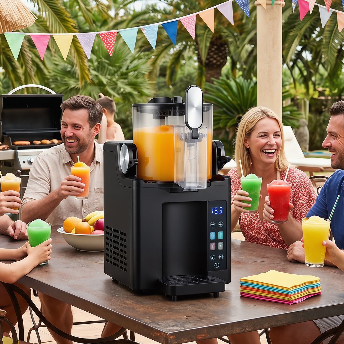Coast Slushmachine - 1,5 liter - LED-touchbediening - Zelfreinigingsfunctie - Zwart