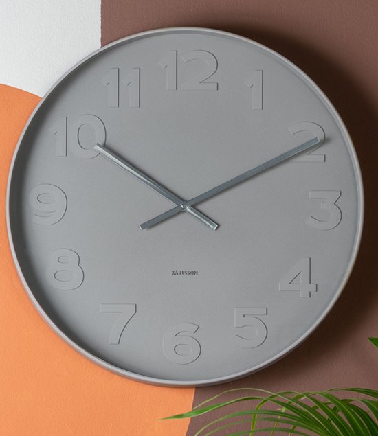 Karlsson Wandklok Mr. Grey - Grijs - Ø51cm - Wandklok
