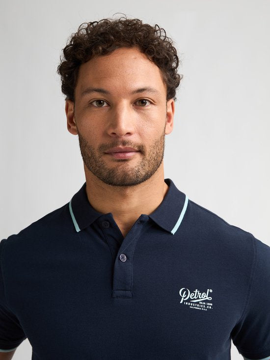 Petrol Industries - Heren Polo met korte mouwen Rally - Blauw - Maat XL