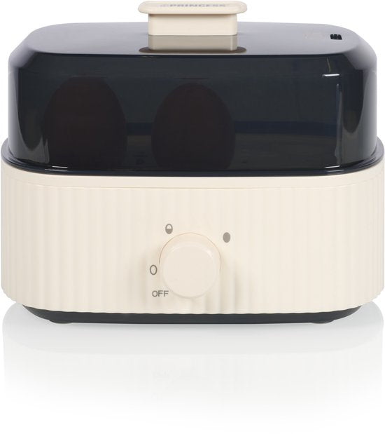 Princess Eierkoker Wave 262047 - 6 eieren - 300 W - Retro - Zwart - Beige