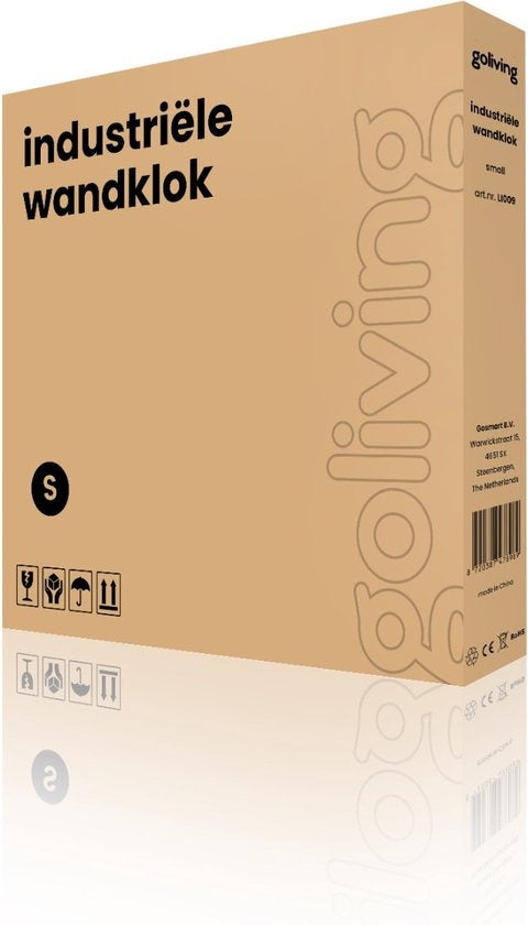 Goliving Wandklok Industrieel – Stil uurwerk – Grote wandklok – Moderne wandklok - Metaal – Ø 40cm – Zwart