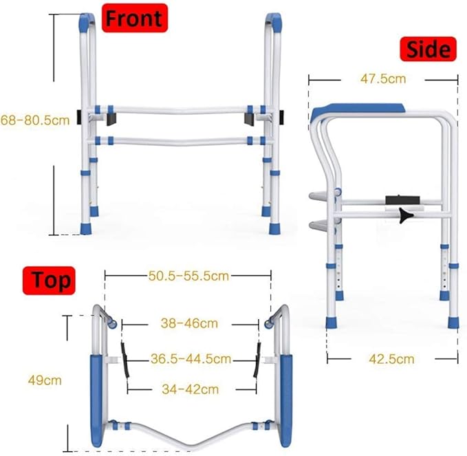 BODHIS Toiletbeugel – Verstelbaar & Antislip – max. 113 kg – 55,5 x 50,5 x 80,5 cm – Wit