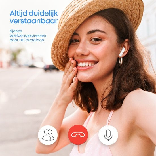 SoundFront Pro Draadloze Oordopjes - Bluetooth Oortjes - Earpods - Geschikt voor Apple & Android - Wit