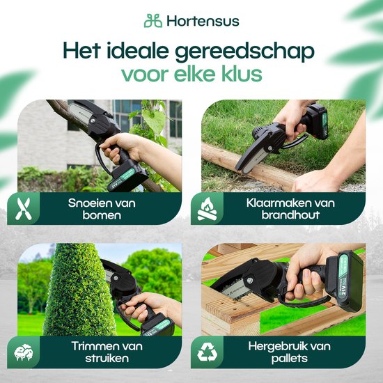 Hortensus - Mini kettingzaag voor al je kluswerk - Hortensus mini kettingzaag
