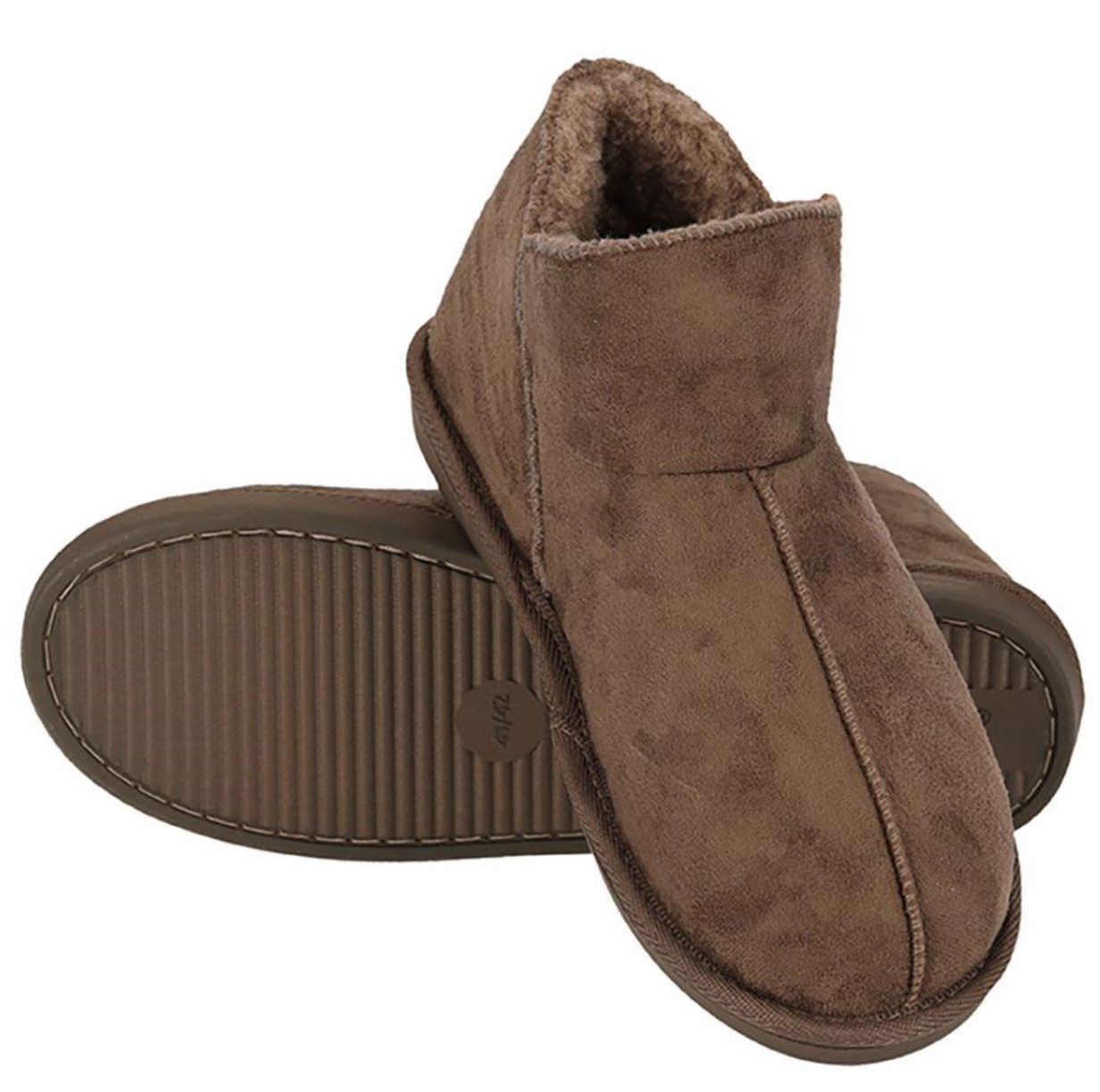 Apollo-Men-Home-Boots–Suede–Taupe–Comfortabele-Huisschoenen - maat 41/42