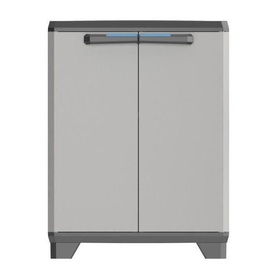 Keter Linear Opbergkast laag - 1 plank- 39x68x90cm - Zwart/Grijs