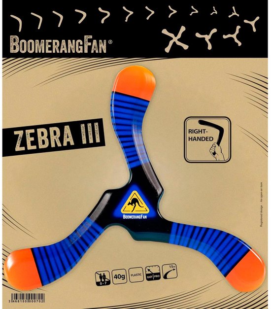 Boomerangfan Boemerang zebra iii rechts