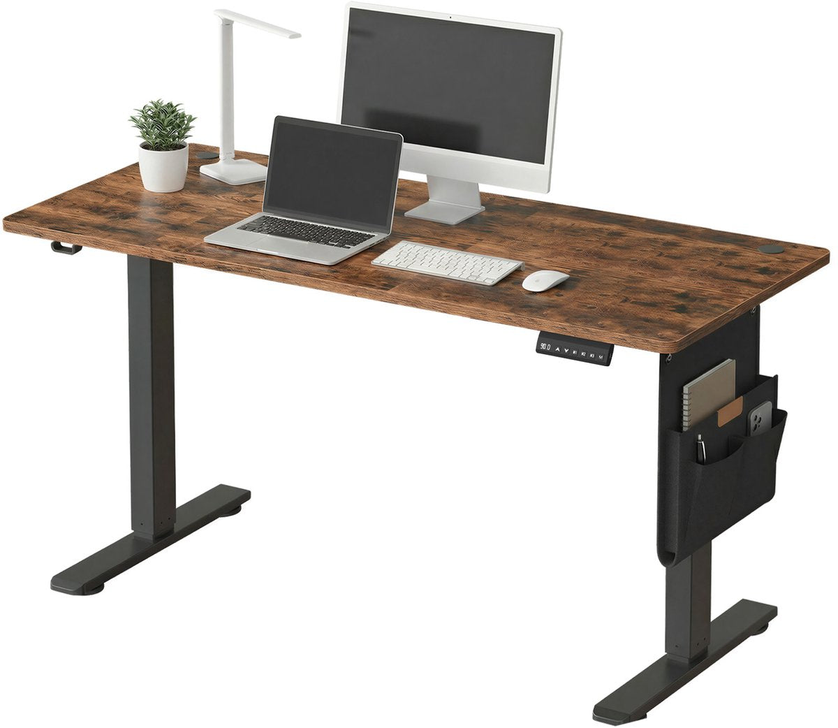 Ochama Elektrisch Zit-Sta Bureau 180 x 80 cm - Zwart-Bruin - 72-120 cm - Geheugenfunctie
