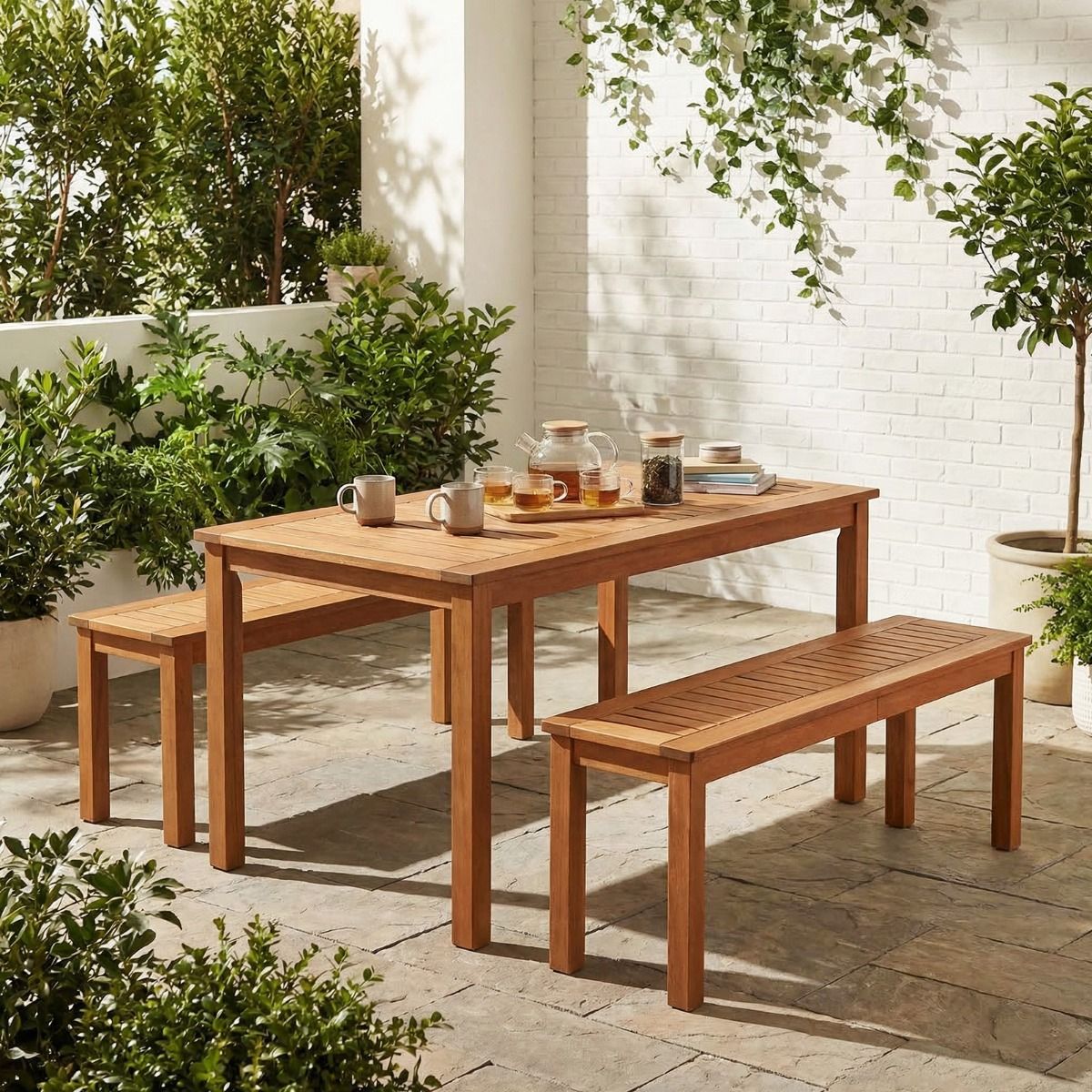 Coast Tuinbank voor 2 personen - massief hout - lattenzitting - naturel - 120 cm