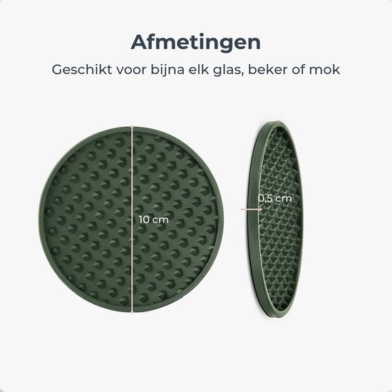 Castagnola Siliconen Onderzetters – Onderzetters voor Glazen – Design Onderzetters met Houder – Onderzettersset – Anti Slip - Set van 6 – Groen