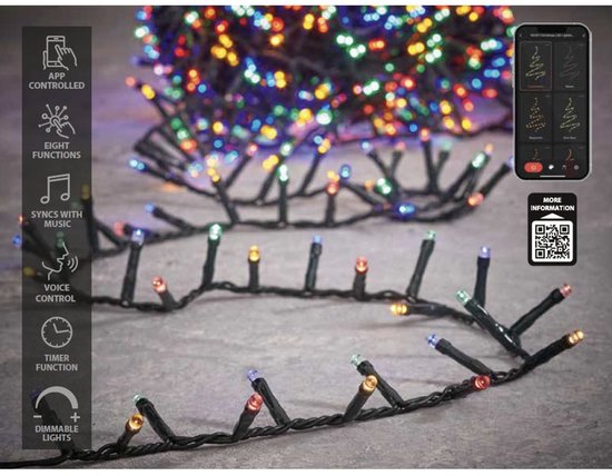 Luca Smart Lighting Snake Kerstboomverlichting met 1500 LED Lampjes – L3000 cm – Multikleur