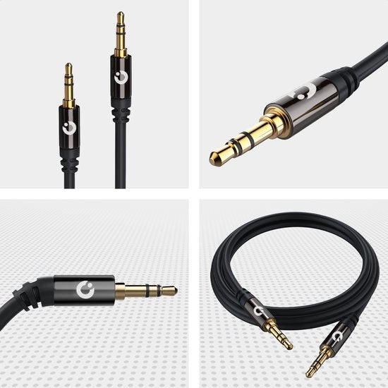 Auronic AUX Kabel - Audiokabel 1,5M - 3.5 mm - Male to Male - Zwart