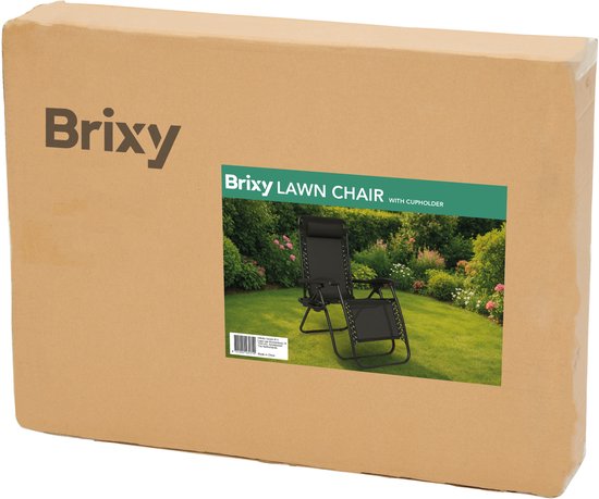 Brixy Opvouwbare Tuinstoelen set van 2 - Ligstoelen - Opvouwbaar - Verstelbaar - Ergonomisch Hoofdkussen - Metaal - Textileen - Zwart