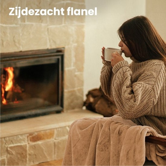 Auronic Elektrische Deken - Warmtedeken - 9 Warmtestanden - 1 Persoons - 160x120cm - Lichtbruin