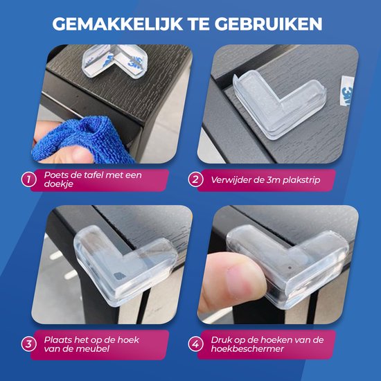Roegaarden Hoekbeschermer Baby - Hoekbeschermer Tafel - Stootrand - 20 stuks - Transparant