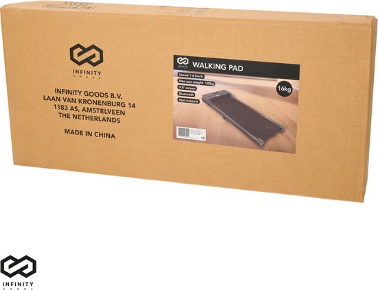 Infinity Goods Loopband Voor Thuis - Met Bluetooth - 1-6 km/u - 120 x 53 x 12 cm - Antraciet
