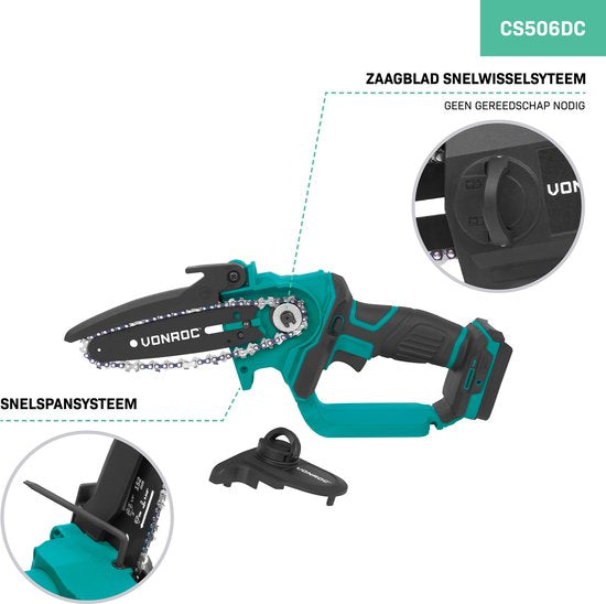 VONROC Mini Kettingzaag 20V – 152mm - Zonder accu en snellader