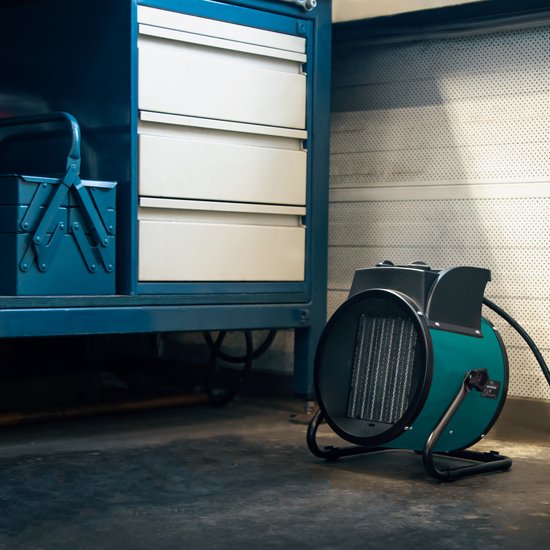 VONROC Elektrische kachel - ventilatorkachel - werkplaatskachel - krachtstroom 400V - 3300W/5000W - keramisch - thermostaat - voor ruimtes tot 48m2