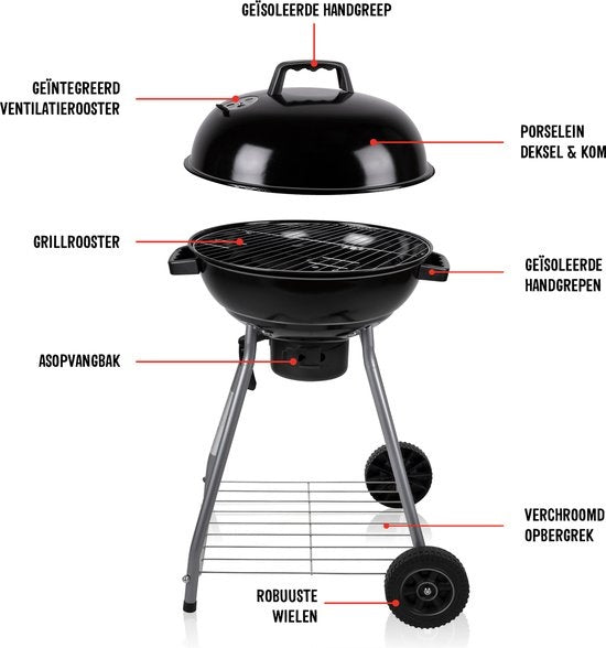 BBQ Collection Barbecue met Deksel - BBQ Houtskool met Asopvangbak - Barbeque Grill - Ø 45 cm