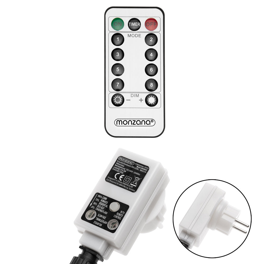 Monzana Kerstverlichting Kersenbloesem - 180cm Timer IP44 - Koud Wit