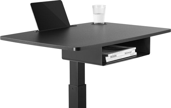VDD Gaming - Bureau - Laptop Tafel - Zit Sta Bureau - Verrijdbaar - Workstation - Laptop Standaard - Bijzet Tafel op Wielen - Zwart
