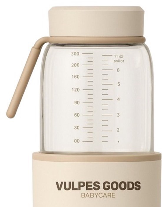 Vulpes Goods® – Babycare Flessenwarmer Elite – 330 ml & 5 Temperatuurstanden – Voorzien Van 13.500 Mah Accu En Geheugenfunctie – Voor Onderweg En Nachtvoedingen – Crème Glas En Kunststof