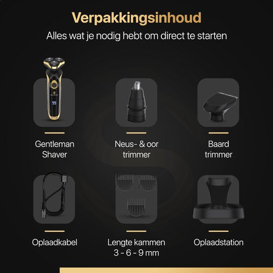 Wellshave 4 in 1 Scheerapparaat Elite - Scheerapparaat voor Mannen - Met Trimmer en Neustrimmer - Elektrische scheerapparaat - Scheren - Baardtrimmer