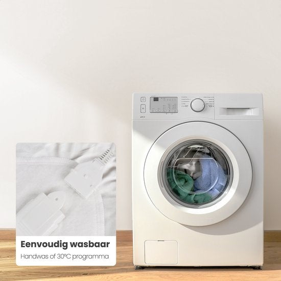 Auronic Elektrische Onderdeken - 1 Persoons - Instelbare Voetzone - 70x150cm - met Hoekelastieken - Wit