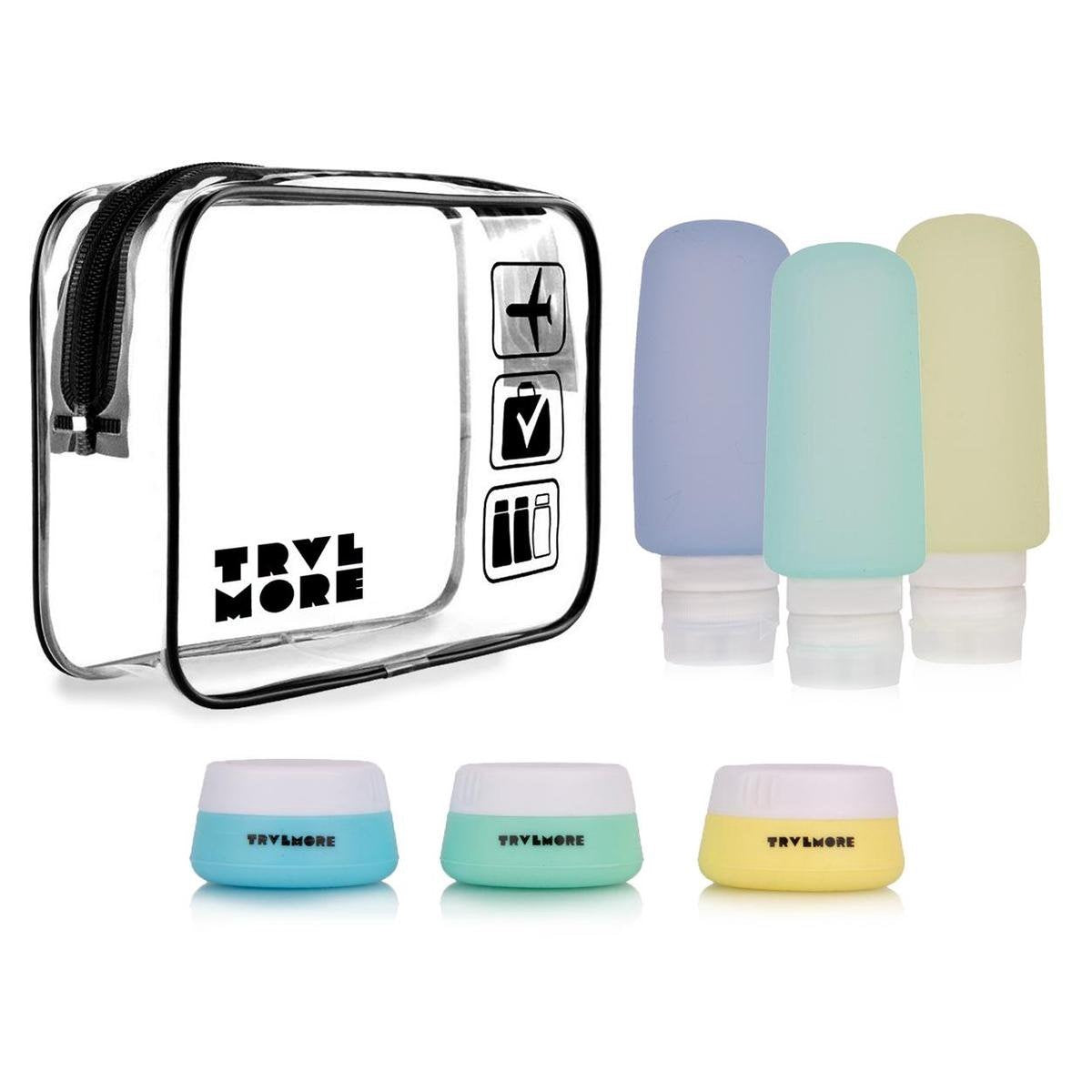 TRVLMORE Reisflesjes met Etui - Navulbaar - Transparant - 6 stuks