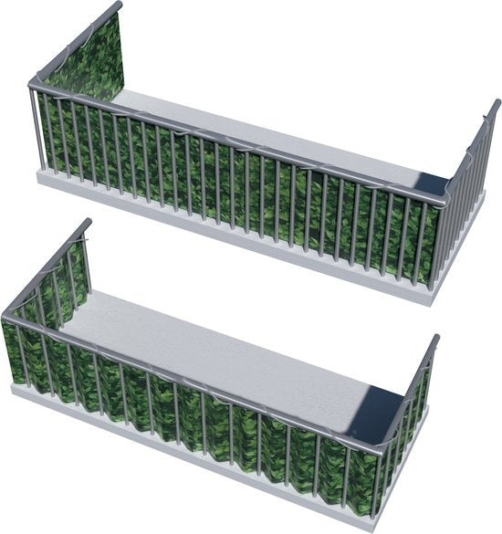 tectake® - Balkondoek balkonreling privacyscherm groene bladeren - 90 cm - 6 meter - 402711