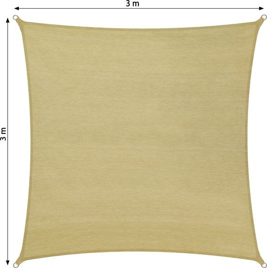 tectake - Vierkante zonneluifel zonnescherm zonnedoek schaduwdoek - 300 x 300 cm - 402605