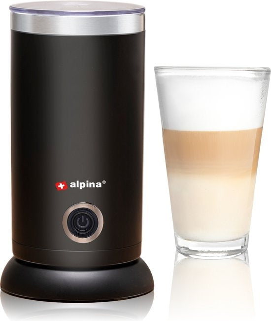 Alpina Elektrische Melkopschuimer - 3-in-1 Melkschuimer - tot 300ml - voor Warme en Koude Melk u2013 Zwart