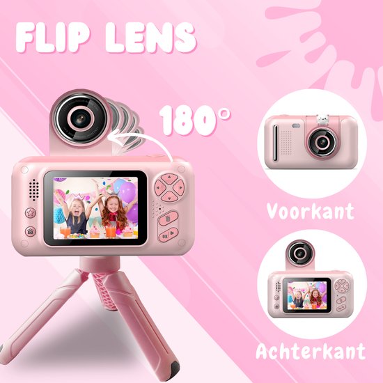 VAIVE Digitale Kindercamera Kids - Kinder vlog camera - Kinderfototoestel - Kindercamera's Digitaal - Fototoestel Kinderen
