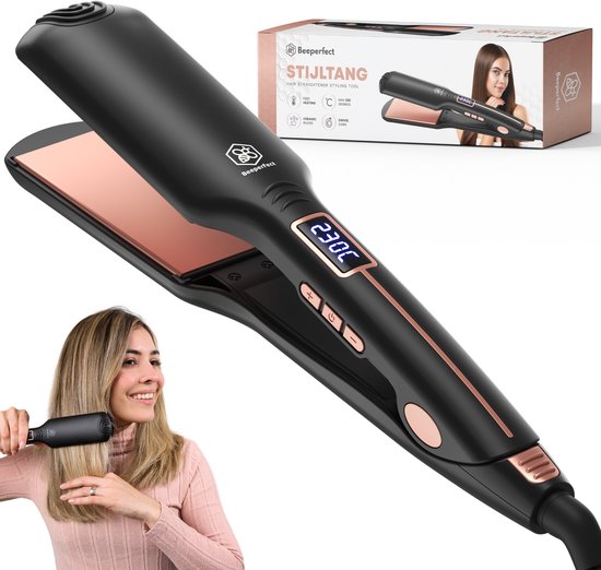 Beeperfect® Stijltang Pro Straight - Stijlen & Krullen - Stijltangen - Hair Straightener - 80℃ t/m 230℃ - Incl. Hittemat